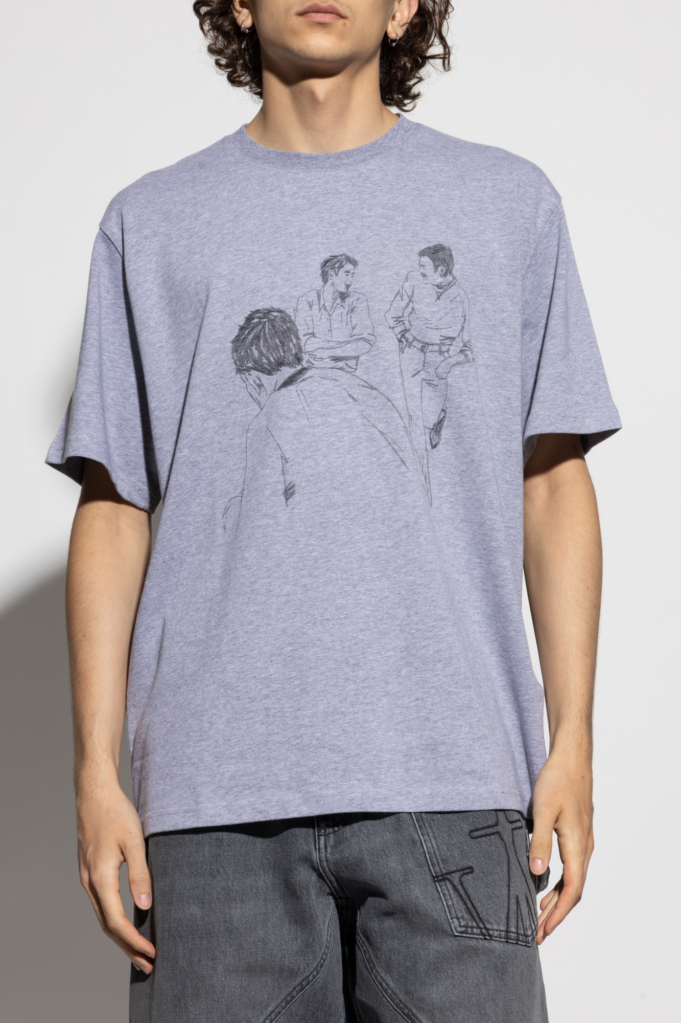 Tシャツ・カットソー JW ANDERSON Men T-shirt Grey JT0258PG1510 907 Grey T-shirt with print JW Anderson - Vitkac AS